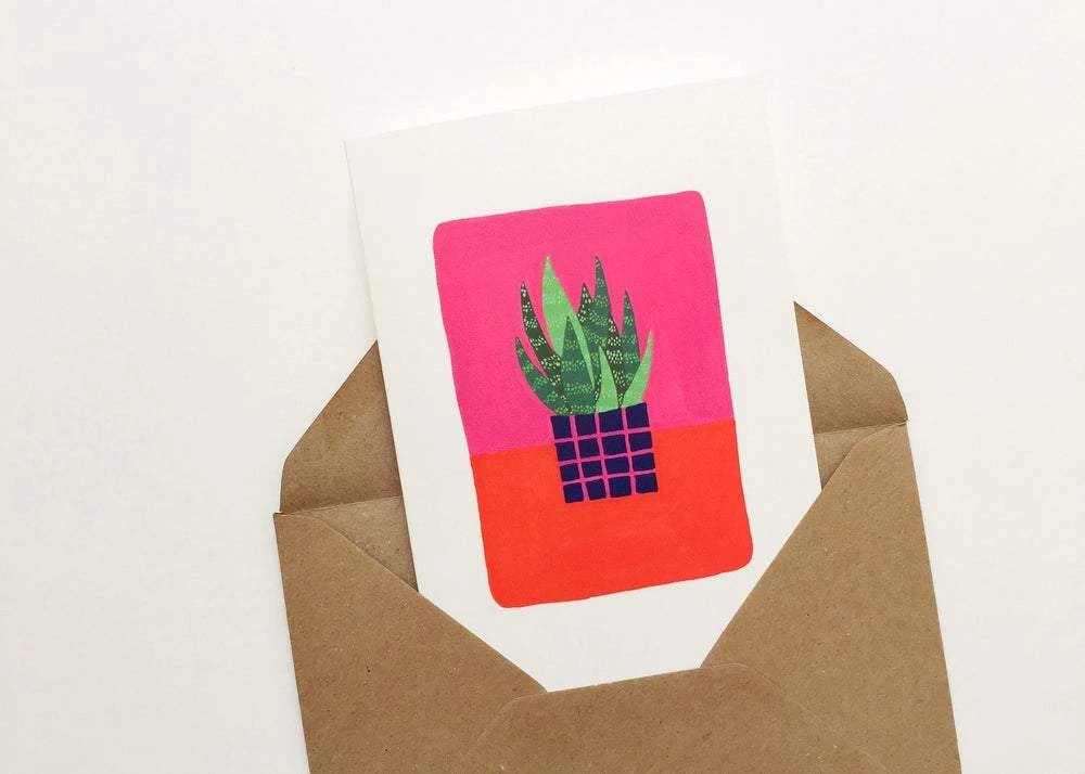 Pink Cloud Studio Grußkarte Mit Aloe Vera Pflanze Pink Cloud Studio Grußkarte Mit Aloe Vera Pflanze