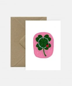 Pink Cloud Studio Viel Glück Wünschen - Kleeblatt - Grußkarte