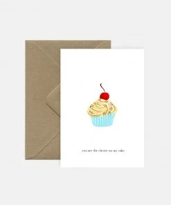 Pink Cloud Studio You Are The Cherry On My Cake - Cupcake - Grußkarte