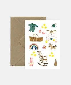 Pink Cloud Studio Grußkarte Zur Geburt - Kinderzimmer