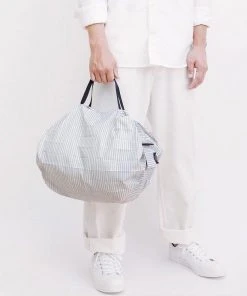 Shupatto Graue Kompakte Falttasche M - Stripes (Sen)