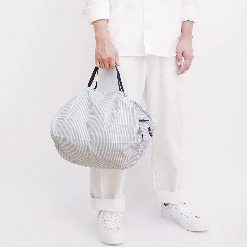 Shupatto Graue Kompakte Falttasche M - Stripes (Sen) 3 Shupatto Graue Kompakte Falttasche M - Stripes (Sen)