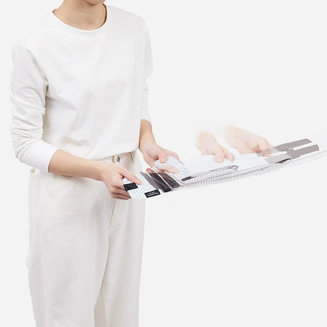 Shupatto Graue Kompakte Falttasche M - Stripes (Sen) 10 Shupatto Graue Kompakte Falttasche M - Stripes (Sen)