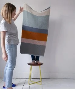 Sophie Home Babydecke Aus Baumwolle Grau, Blau, Ocker Kinder