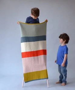 Sophie Home Kinder Babydecke Aus Baumwolle Rot, Grau, Senf