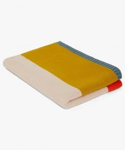 Sophie Home Kinder Babydecke Aus Baumwolle Rot, Grau, Senf