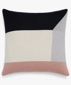 Sophie Home Gestricktes Sofakissen - BRUKA Rosa + Navy - Grau SALE