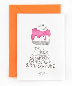 Studio Flash Letterpress Geburstagskarte Glutenfrei, Zuckerfrei, Laktosefrei - Grußkarte Glückwunsch Und Grußkarten