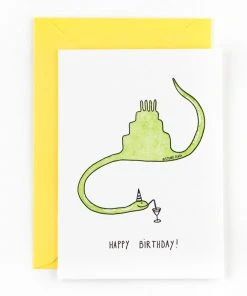 Studio Flash Letterpress Geburtstagskarte - Schlange Mit Torte