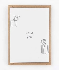 Studio Flash Letterpress Grußkarte - I Miss You Nachbar(in) Glückwunsch Und Grußkarten
