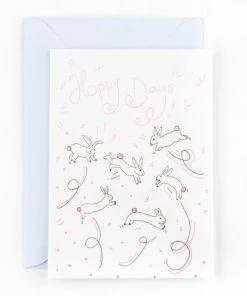 Studio Flash Letterpress Grußkarte Zu Ostern - Hoppy Days!