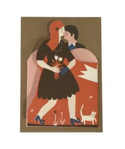 The Printed Peanut Concertina Heart Card Man And Woman Glückwunsch Und Grußkarten