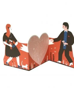 The Printed Peanut Concertina Heart Card Man And Woman Glückwunsch Und Grußkarten