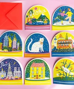 The Printed Peanut Weihnachtskarte Schneekugel Mit Katze Glückwunsch Und Grußkarten