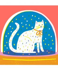 The Printed Peanut Weihnachtskarte Schneekugel Mit Katze Glückwunsch Und Grußkarten