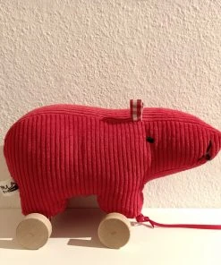 UndPaula Kinder PAULA Stofftier Mit Rollen Roter Breitcord